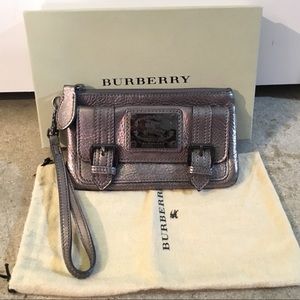 Burberry gunmetal clutch